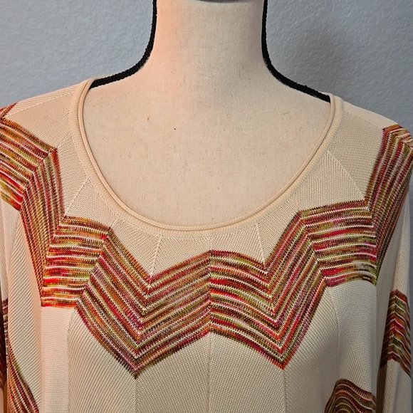 CALYPSO ST BARTH 100% Silk Striped Kimono Sleeve Poncho Style Sweater One Size - Picture 2 of 13